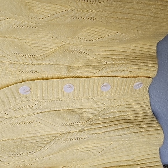 Calligraphie Sweet Twee NWT XL Butter Yellow wool blend cardigan - Picture 4 of 8